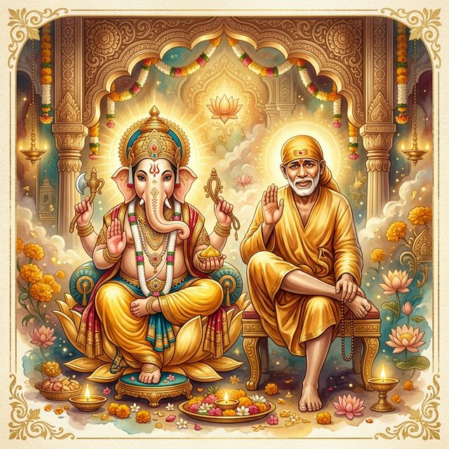 Sai Baba & Ganesh